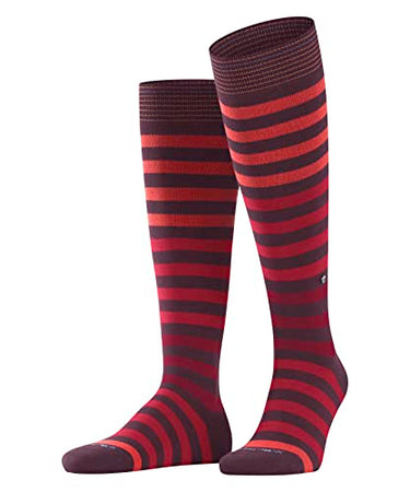 Burlington Herren Kniestrümpfe Blackpool Kh Baumwolle lang gemustert 1 Paar, Rot Coral Red 8006, 40-46 im Sale